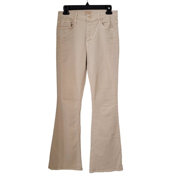 Mother Size 28 Marzipan Color Chalk It Up Weekender Flared Stretch Jeans - Picture 2 of 16